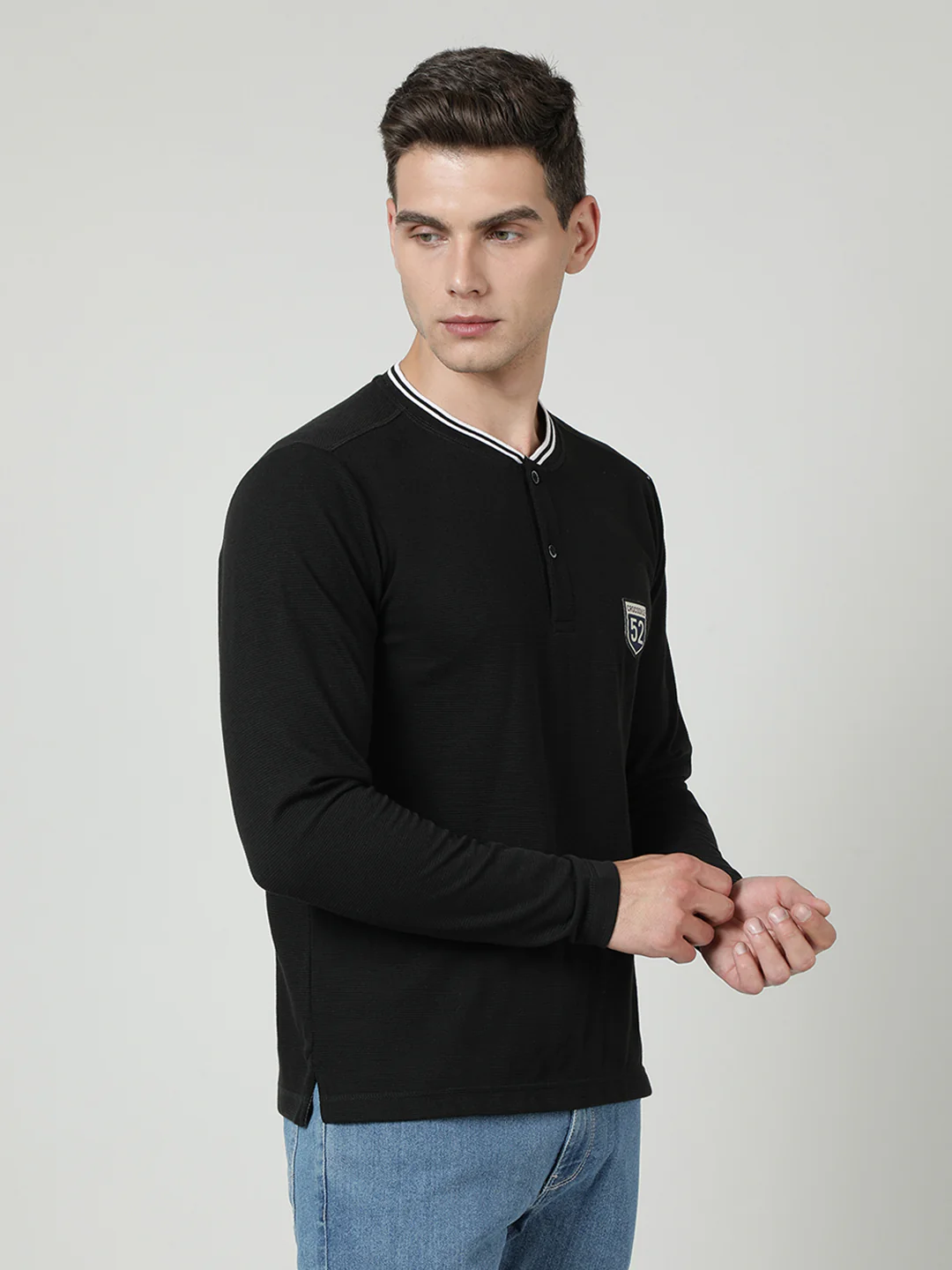 Black Solid Full Sleeve T-Shirt