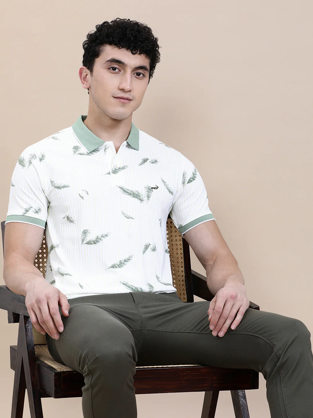 Slim Fit Green AOP T-Shirt