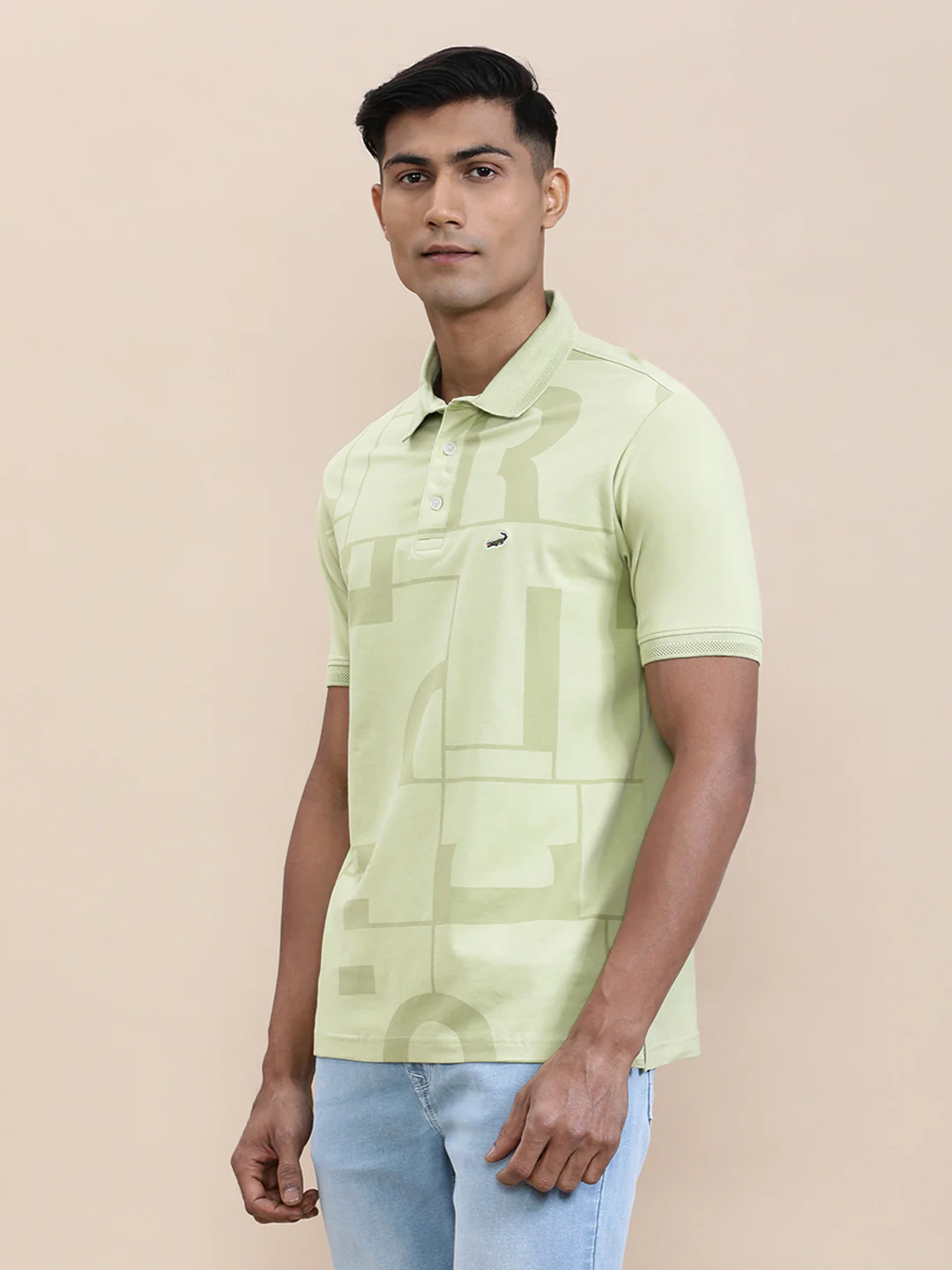 Slim Fit Green Solid Polo T-Shirt