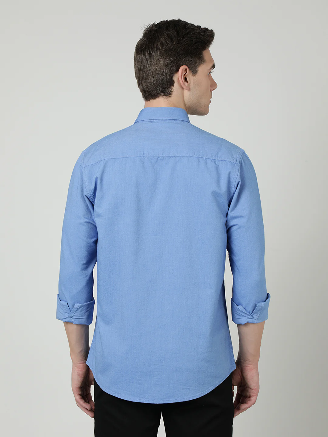 Blue Solid Full Sleeve Shirt