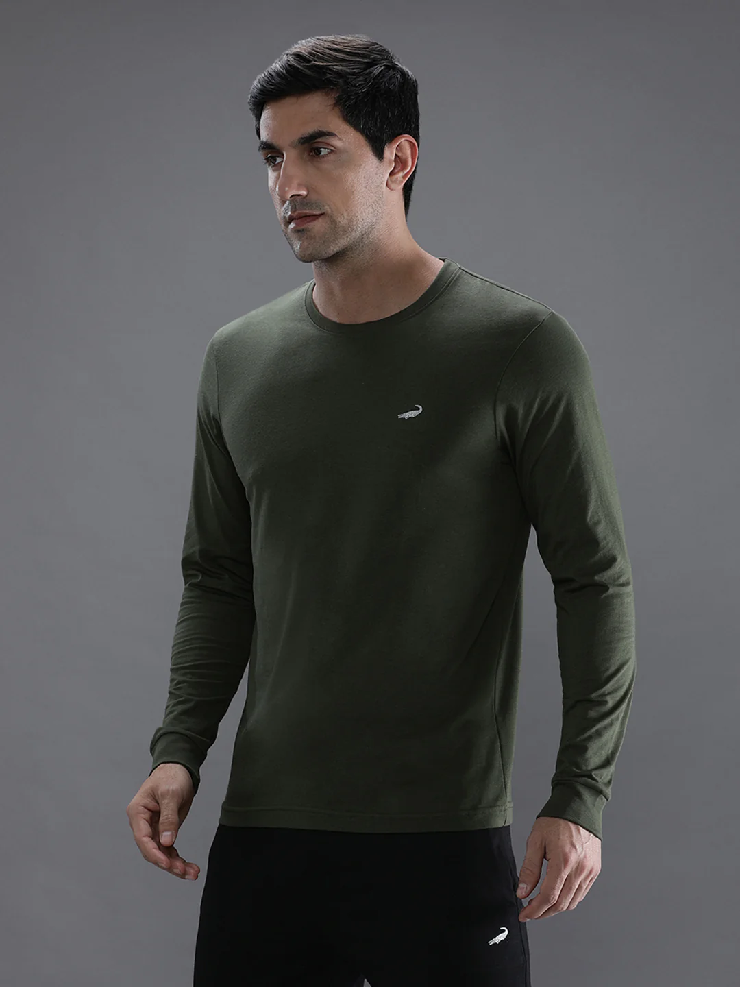 Solid Green Sport Fit T-Shirt