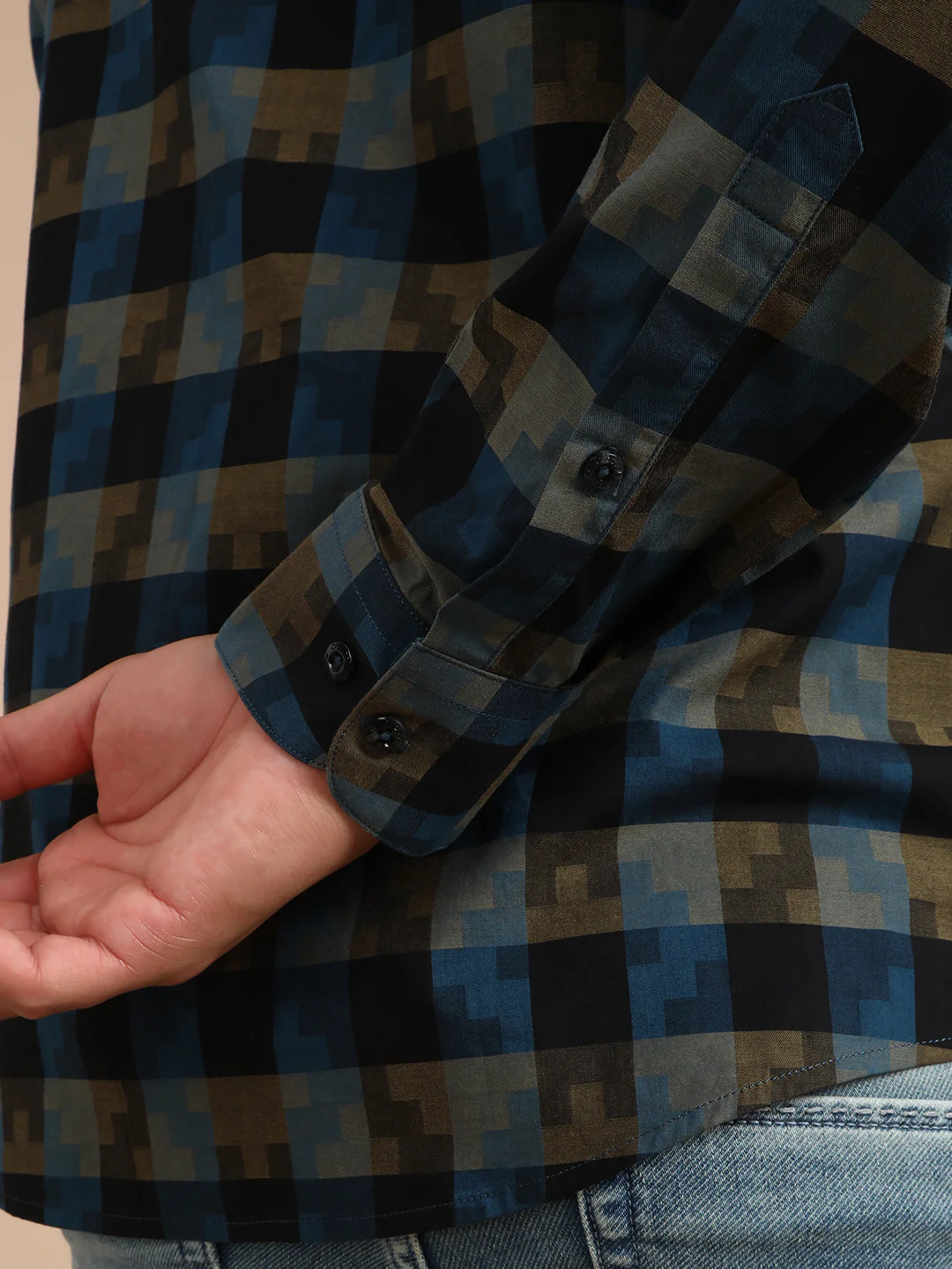 Checked Brown Full Sleeve Casual 100% Cotton Shirt