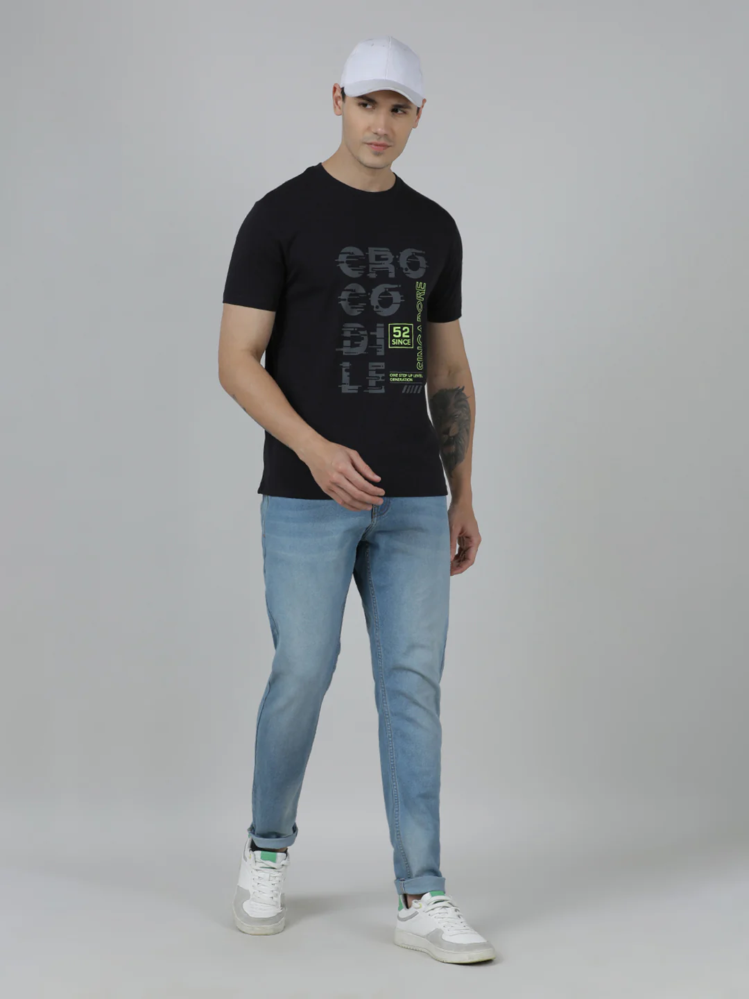 Pack Of 2 Typography Printed Slim Fit Cotton T-shirts