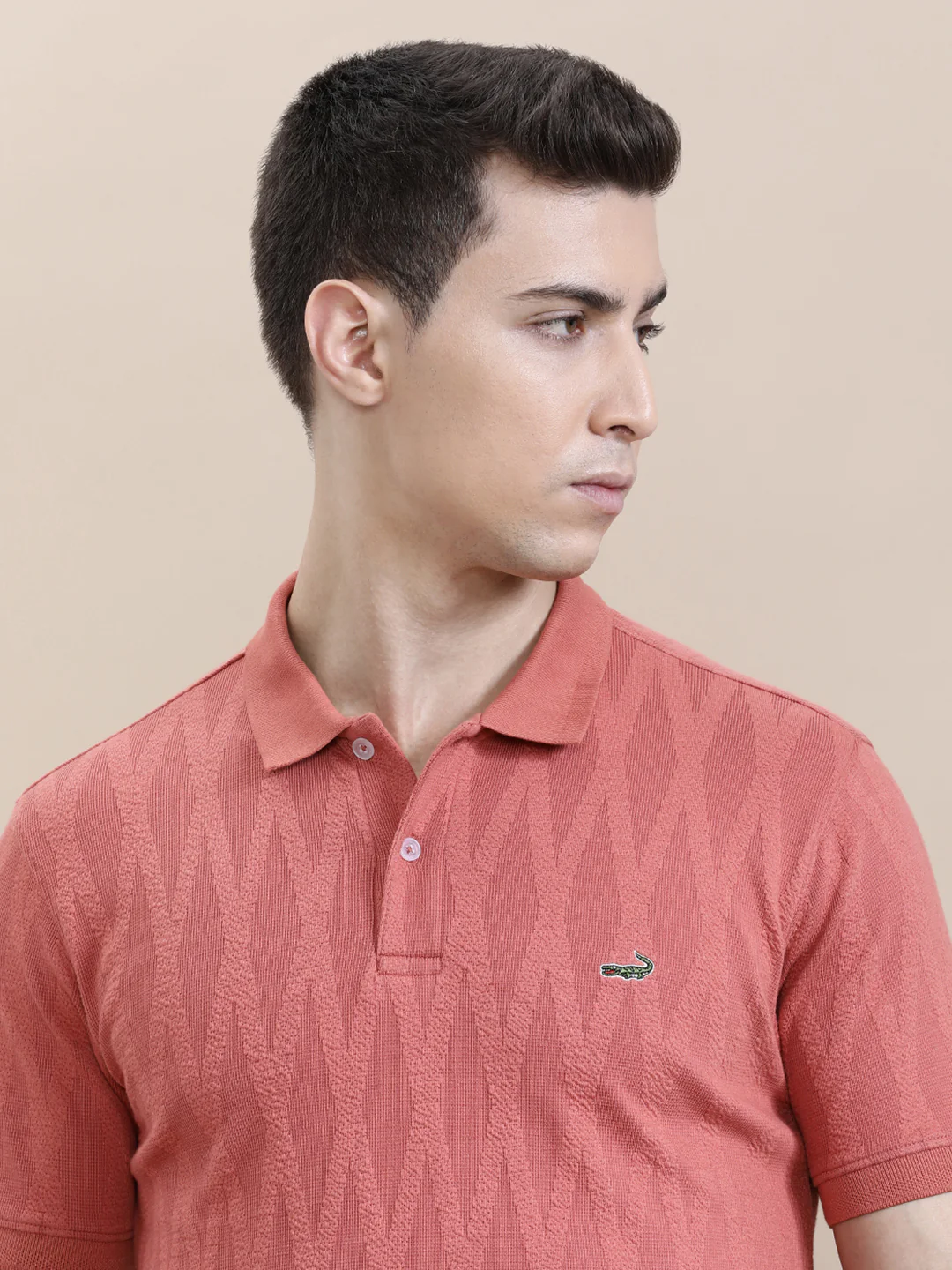 Slim Fit Red Solid T-Shirt