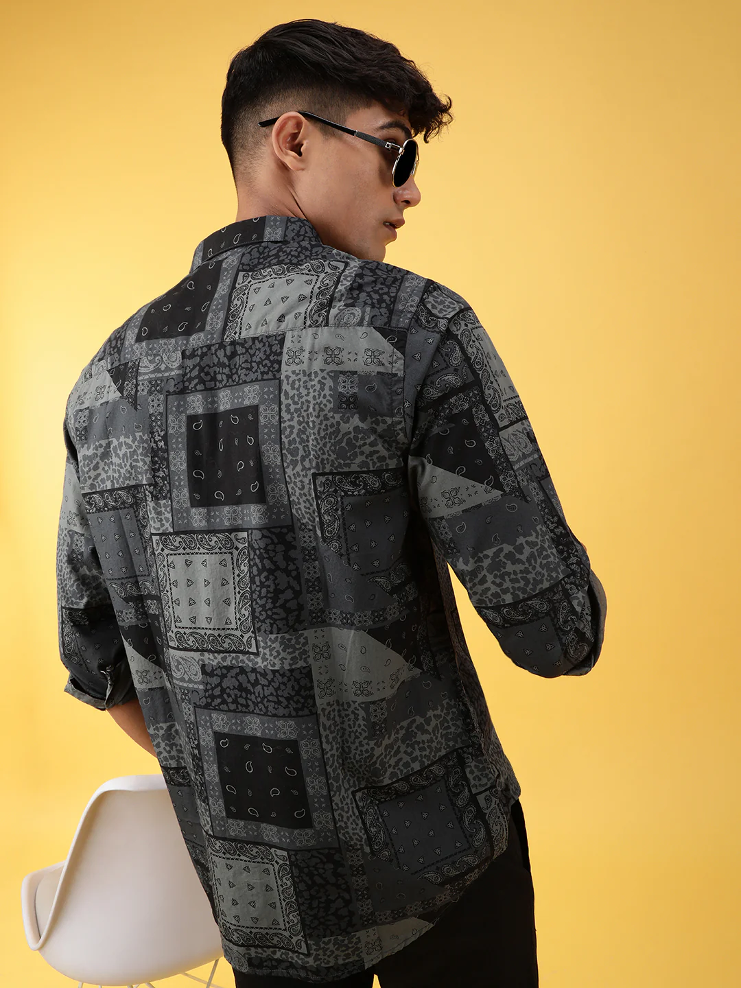 Printed Full Sleeve 100% Cotton Green Shirt