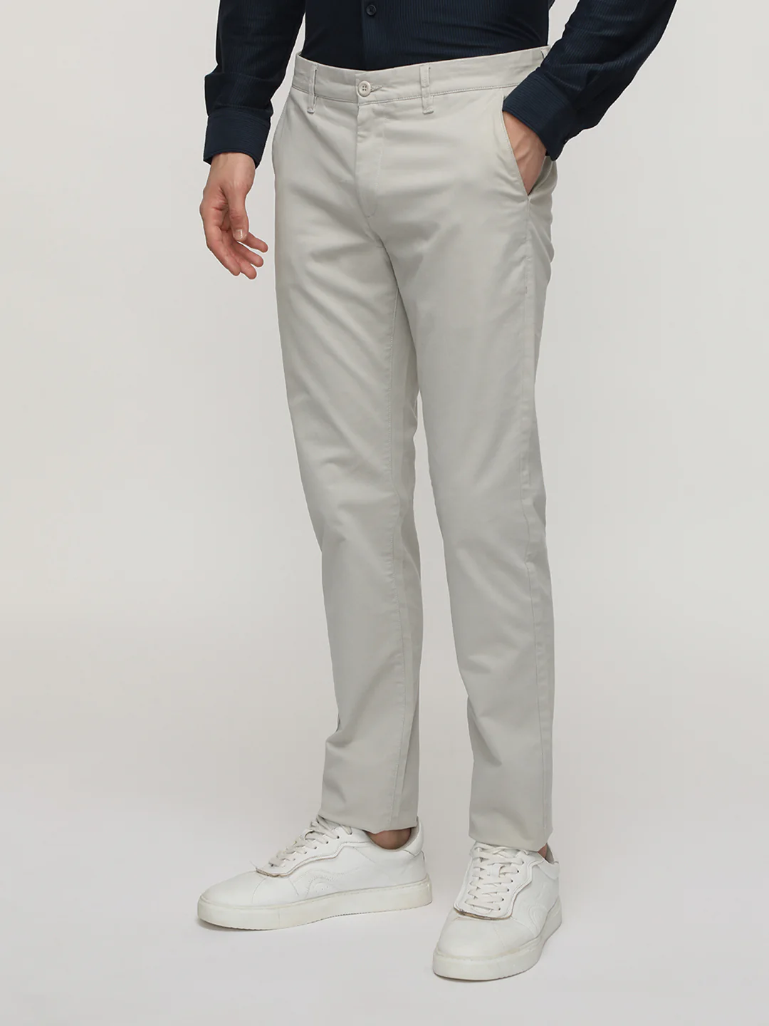 Slim Fit Metal Grey Trouser for Modern Comfort