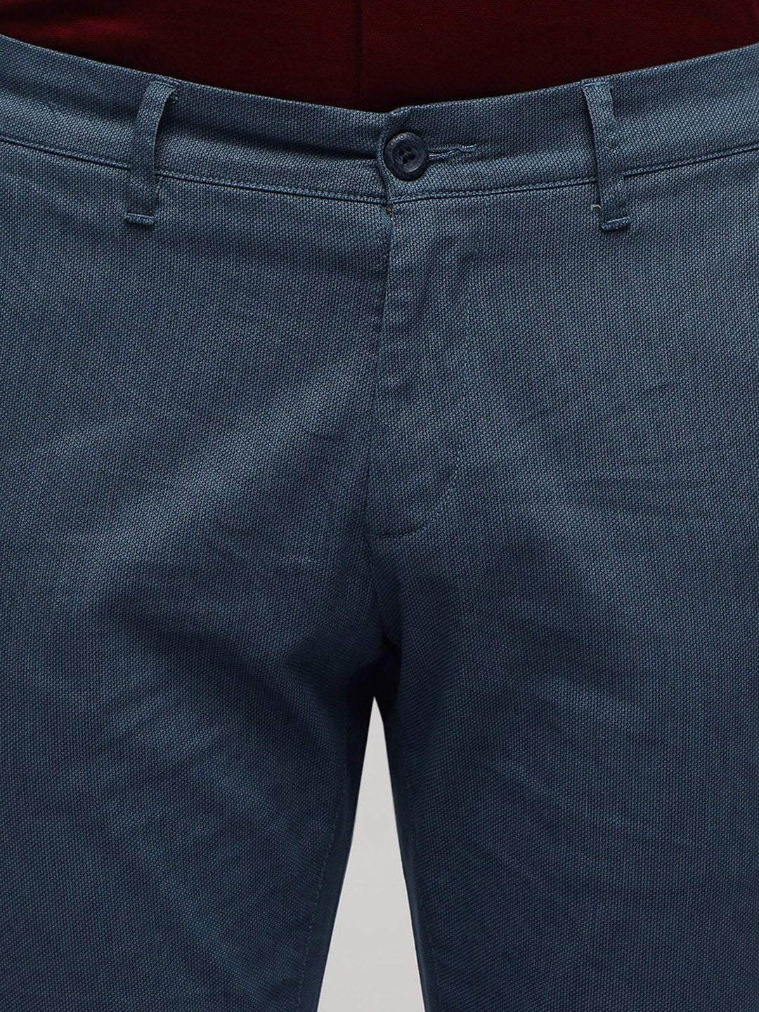 Blue Printed Soft Touch Stretch Trouser