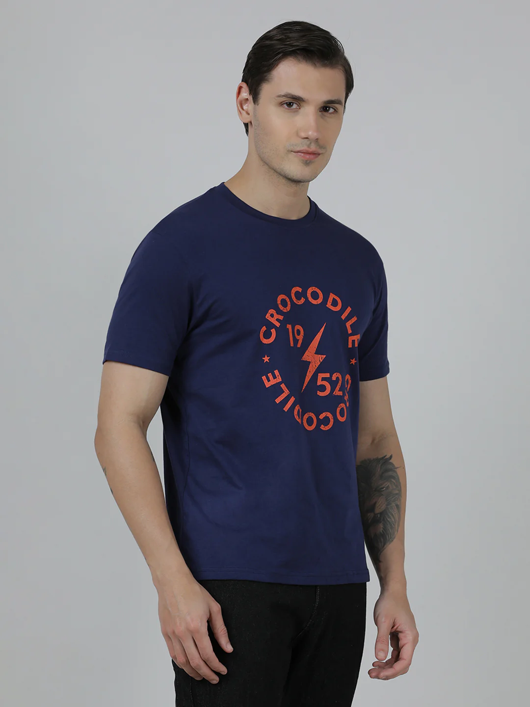 Typography Printed Pack Of 2 Cotton Slim Fit T-shirts