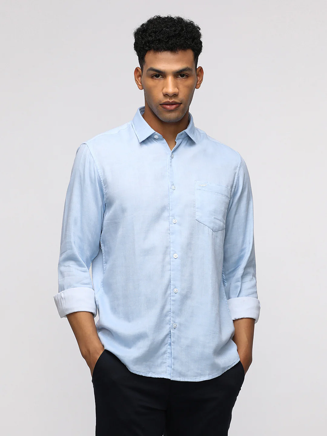 Comfort Fit Sport Light Blue Shirt for Casual Style