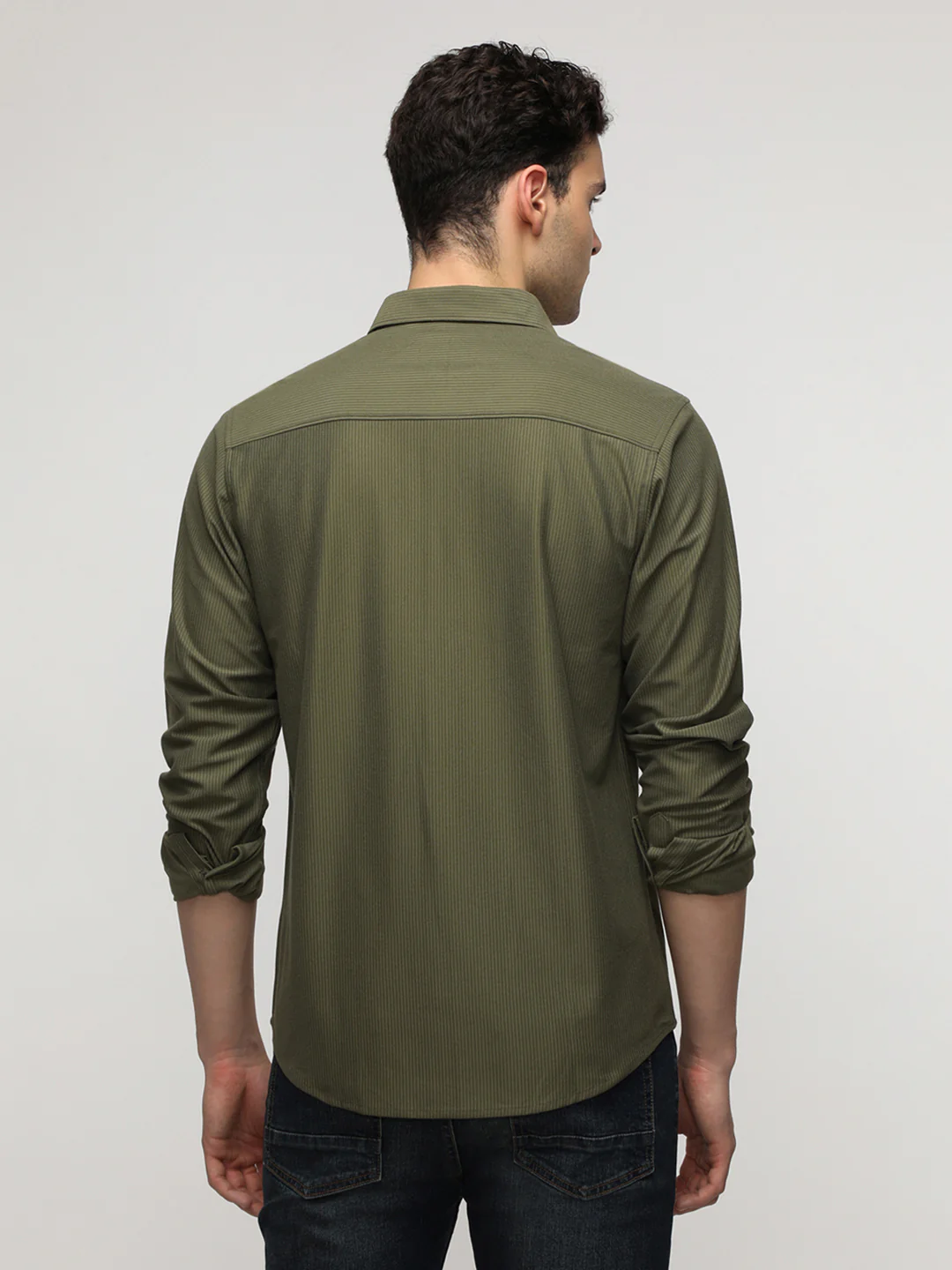 Olive Stripe Premium Techno Shirt