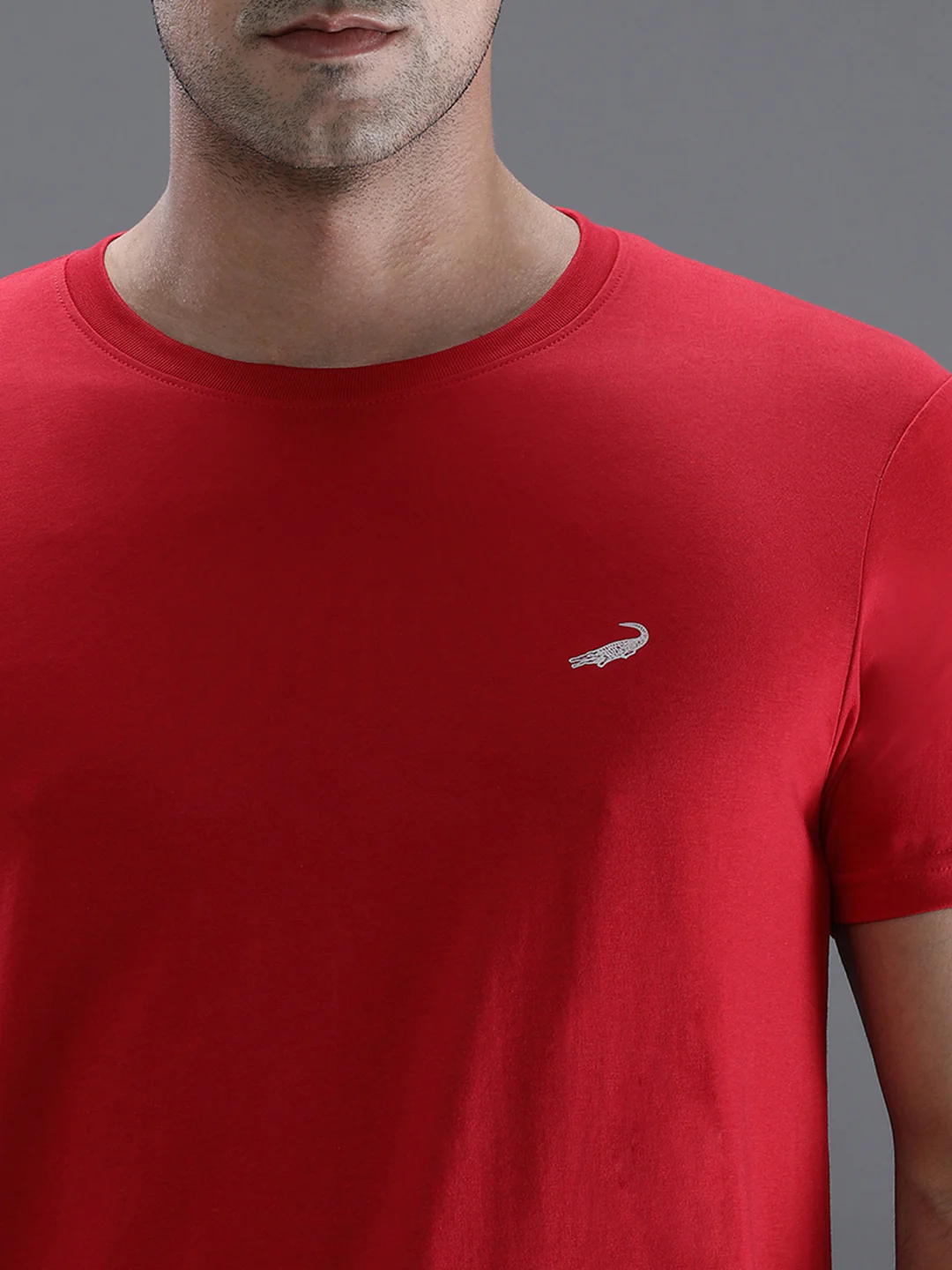 Chilli Red Solid Casual T-Shirt