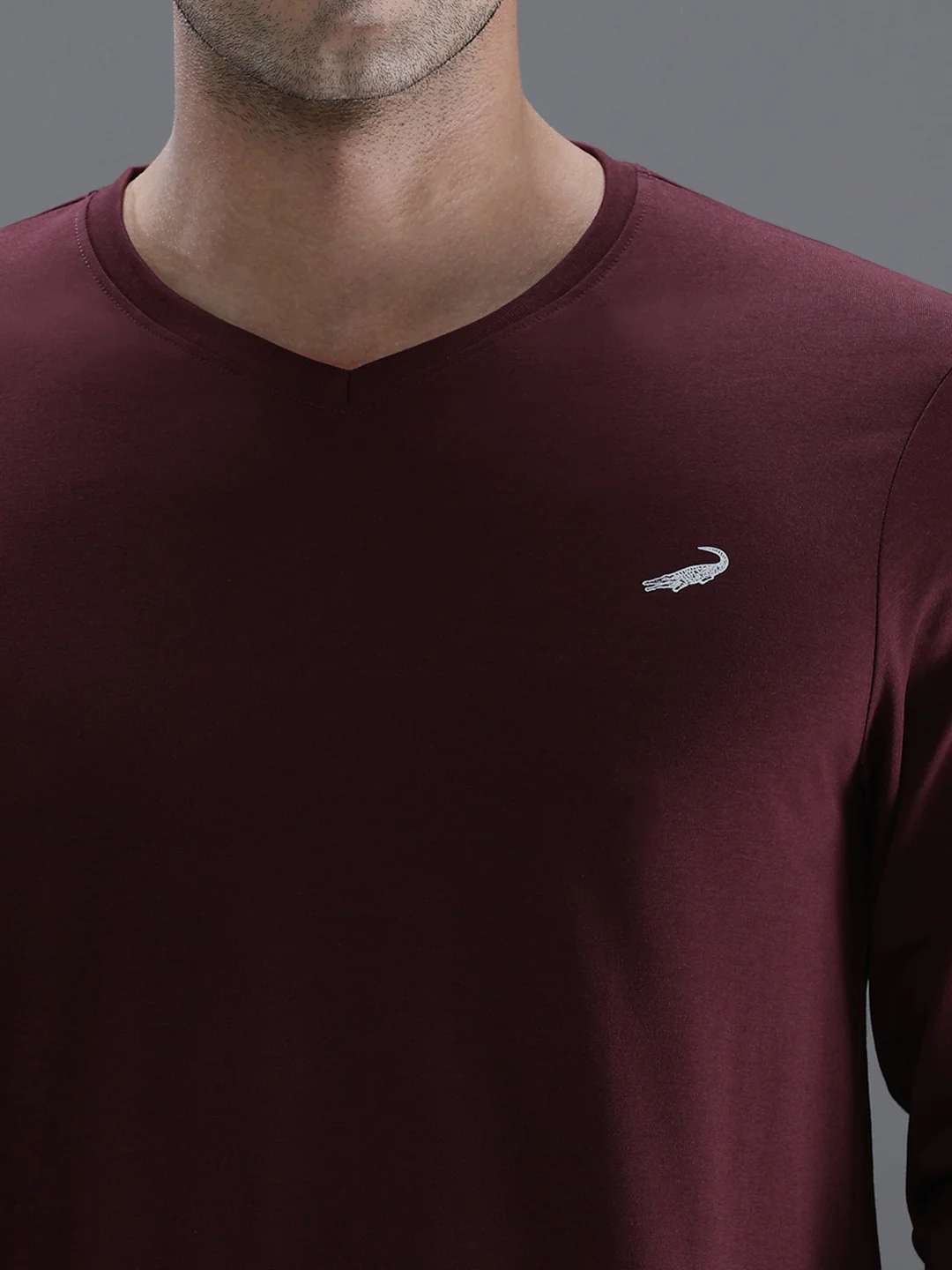 Wine Red Solid T-Shirt