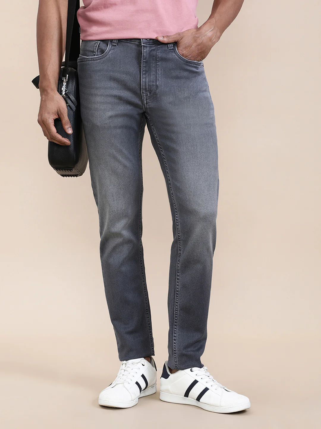 Sporty Knit Slim Tapered Jeans
