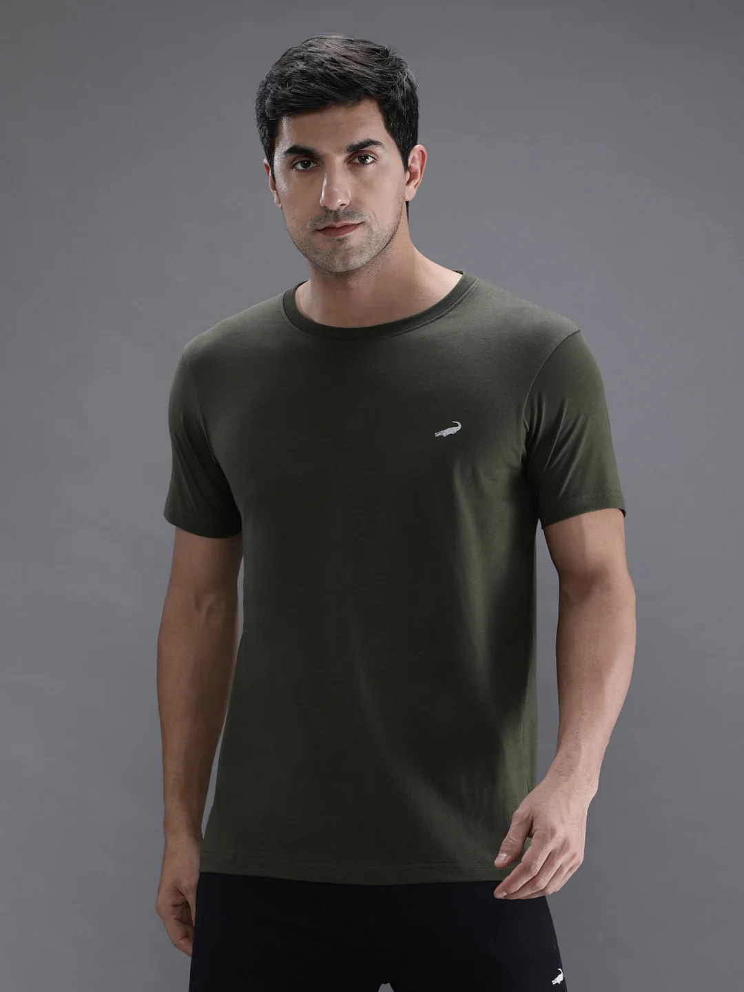 Solid Sport Fit Green T-Shirt