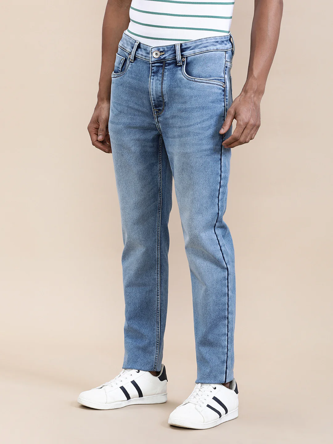 Stone Washed Blue Slim Fit Jeans