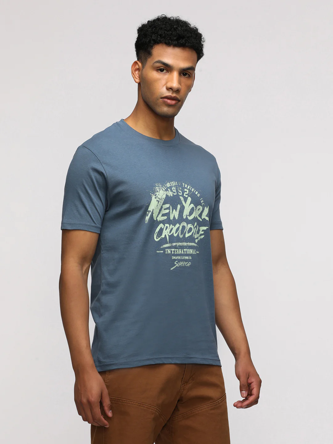 Pack Of 2 Typography Printed Round Neck Cotton Slim Fit T-shirts