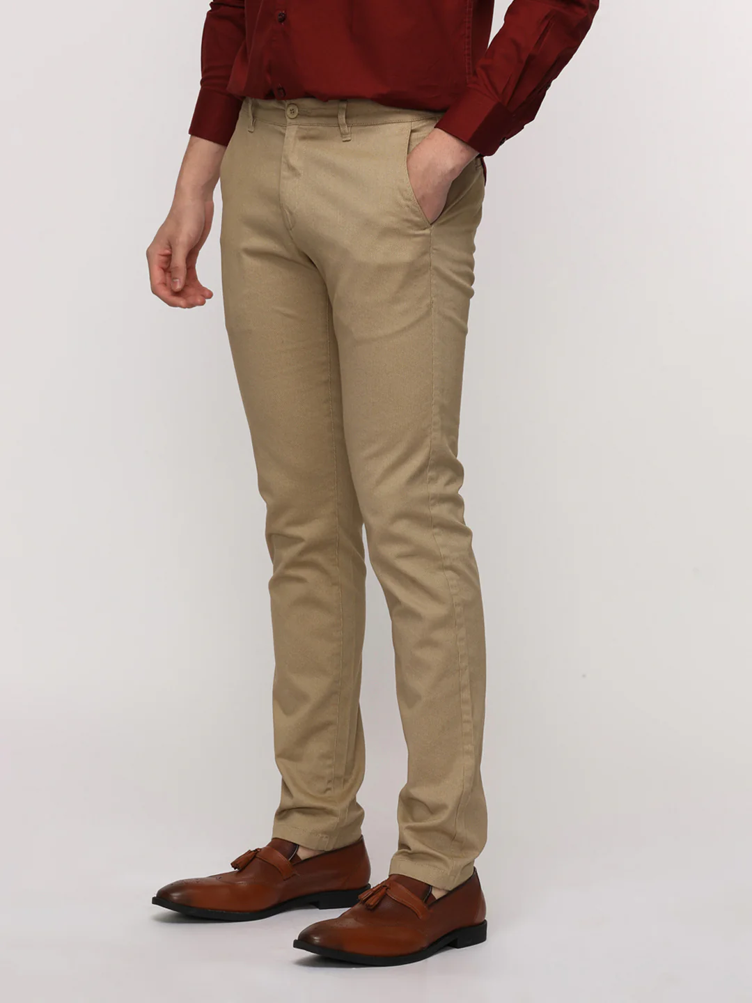 Beige Printed Soft Touch Stretch Trouser