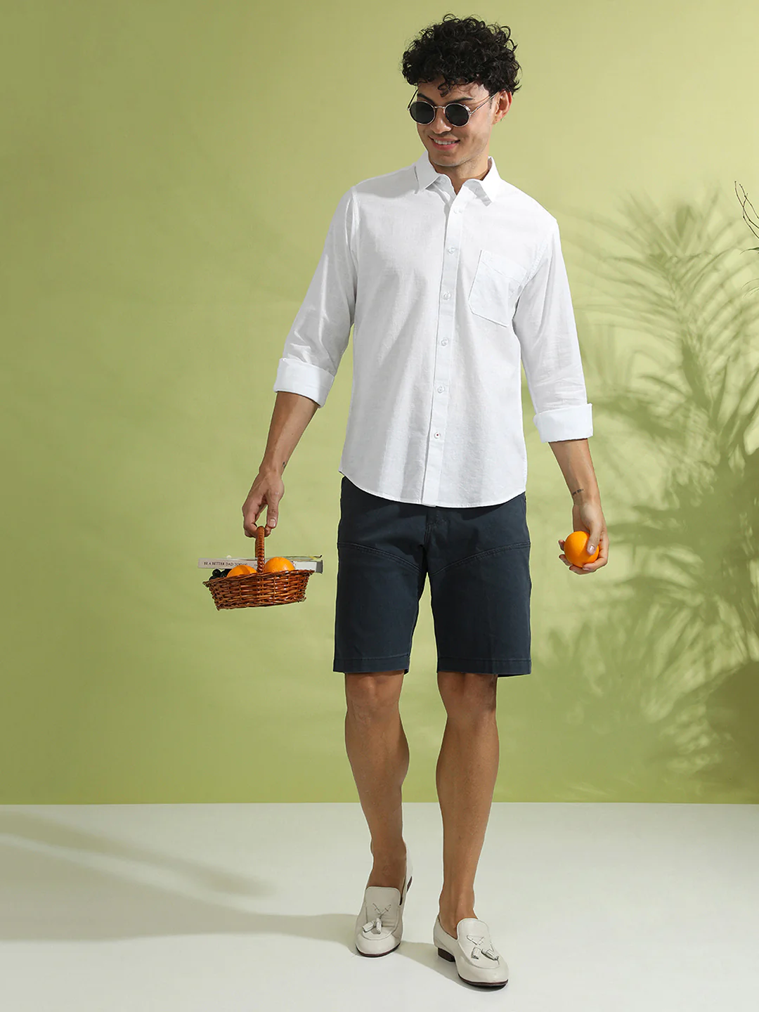 White Solid Full Sleeve 100% Cotton Shirt