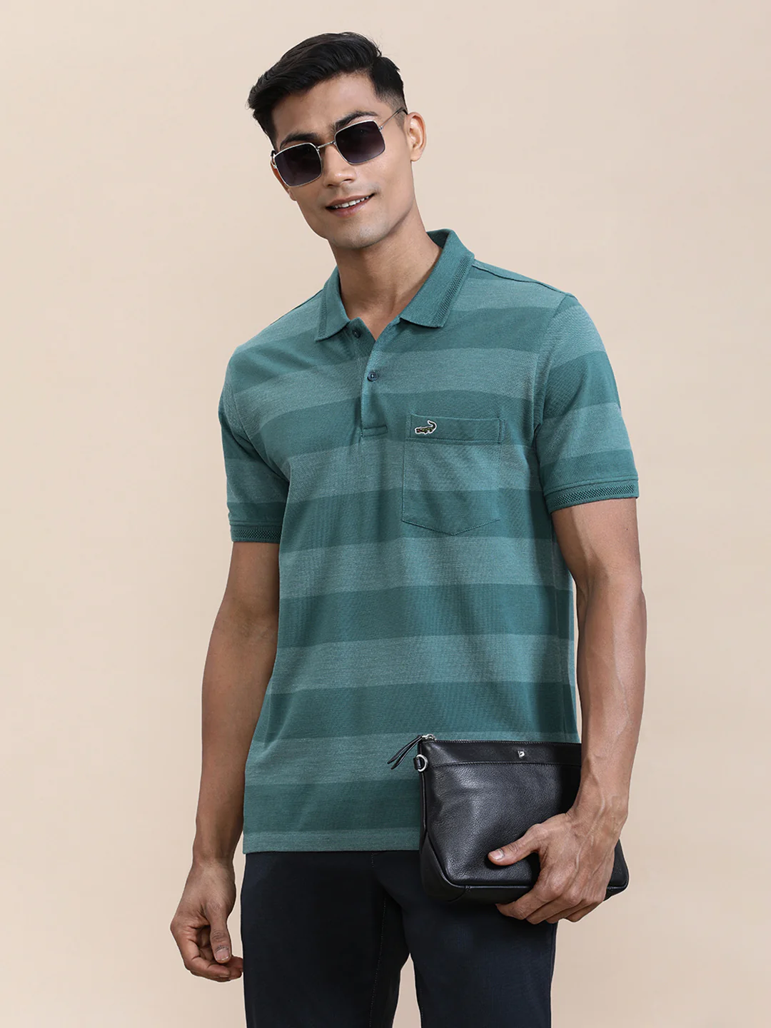 Core Stripe Blue Slim Fit Polo