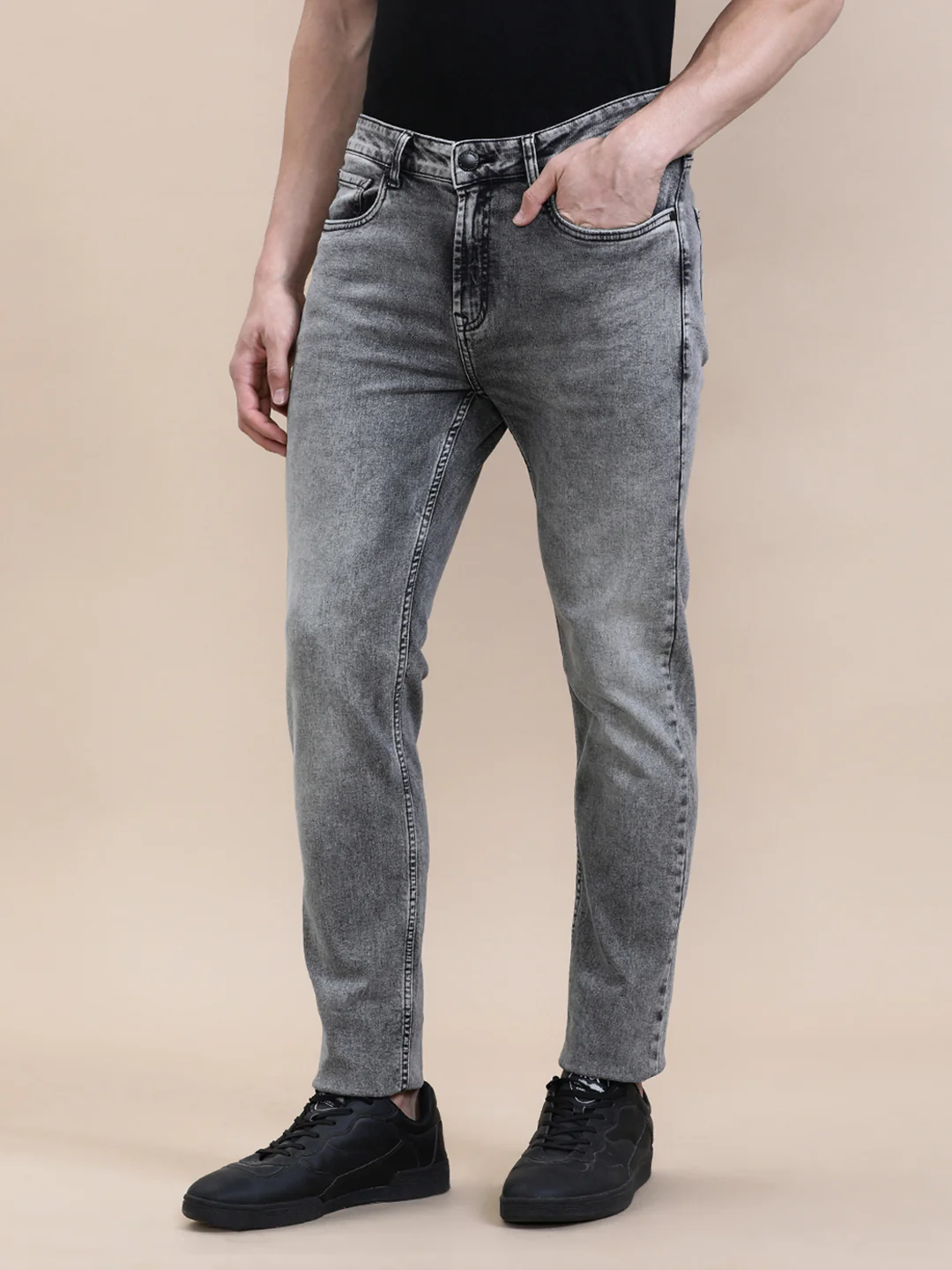 Towel Washed Slim Fit Jeans