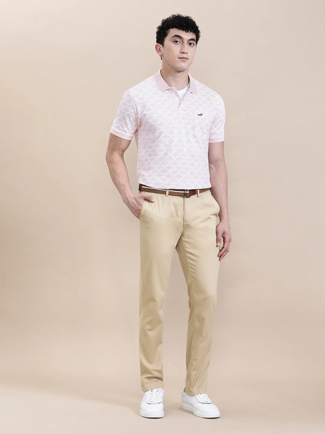 Leaf Motif Slim Fit Polo