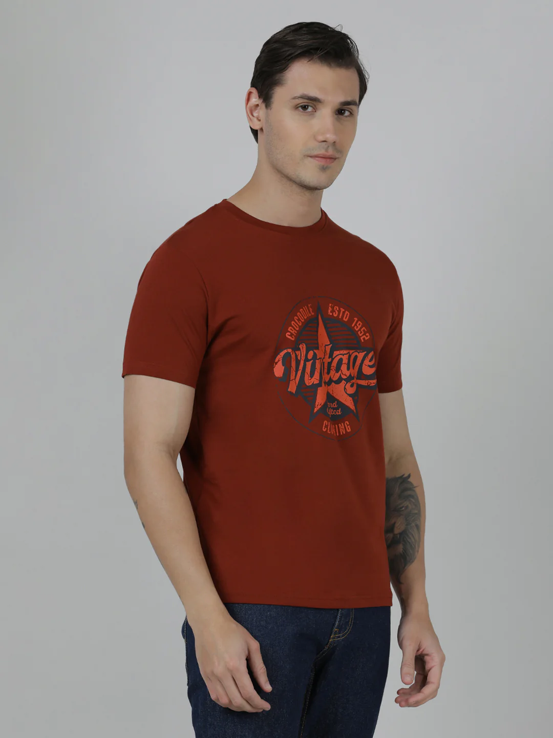 Typography Printed Slim Fit Cotton T-shirts Pack Of 2