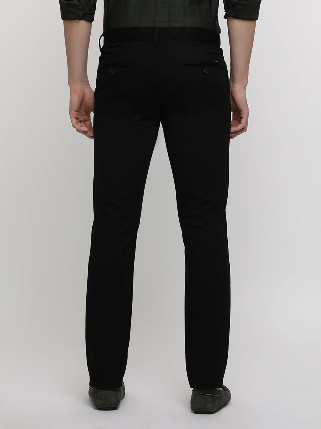 Black Textured Stretch Trouser