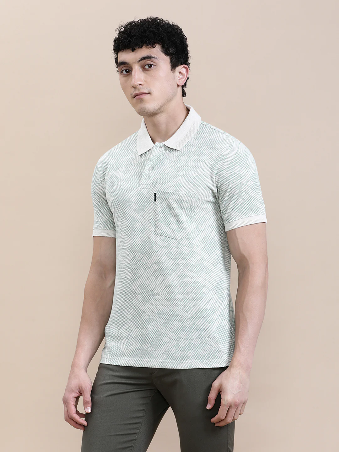 Geometric AOP Slim Fit Polo