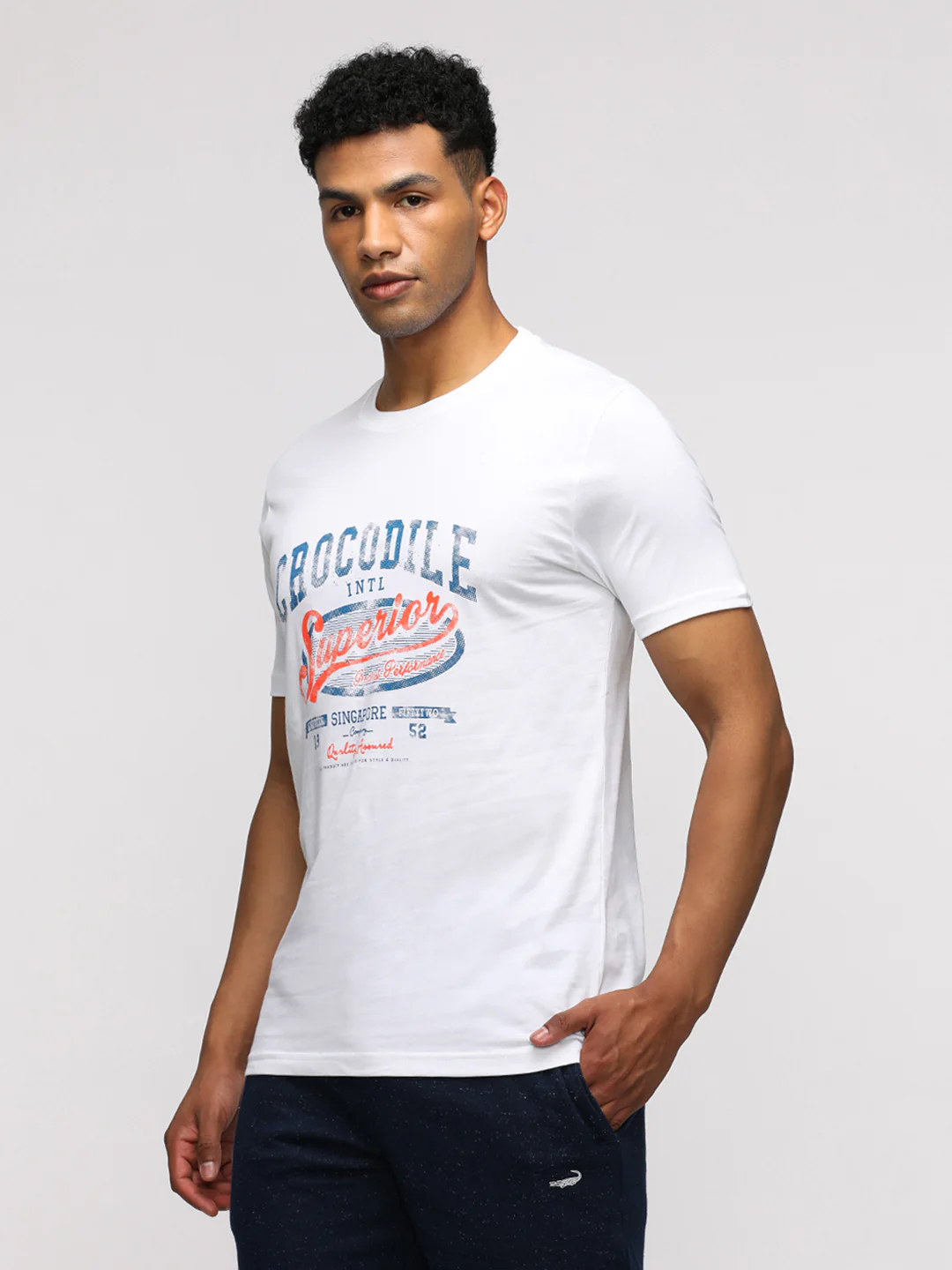 Typography Printed Pack Of 2 Round Neck Cotton Slim Fit T-shirts