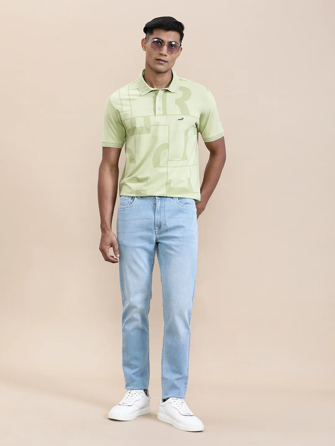 Slim Fit Green Solid Polo T-Shirt