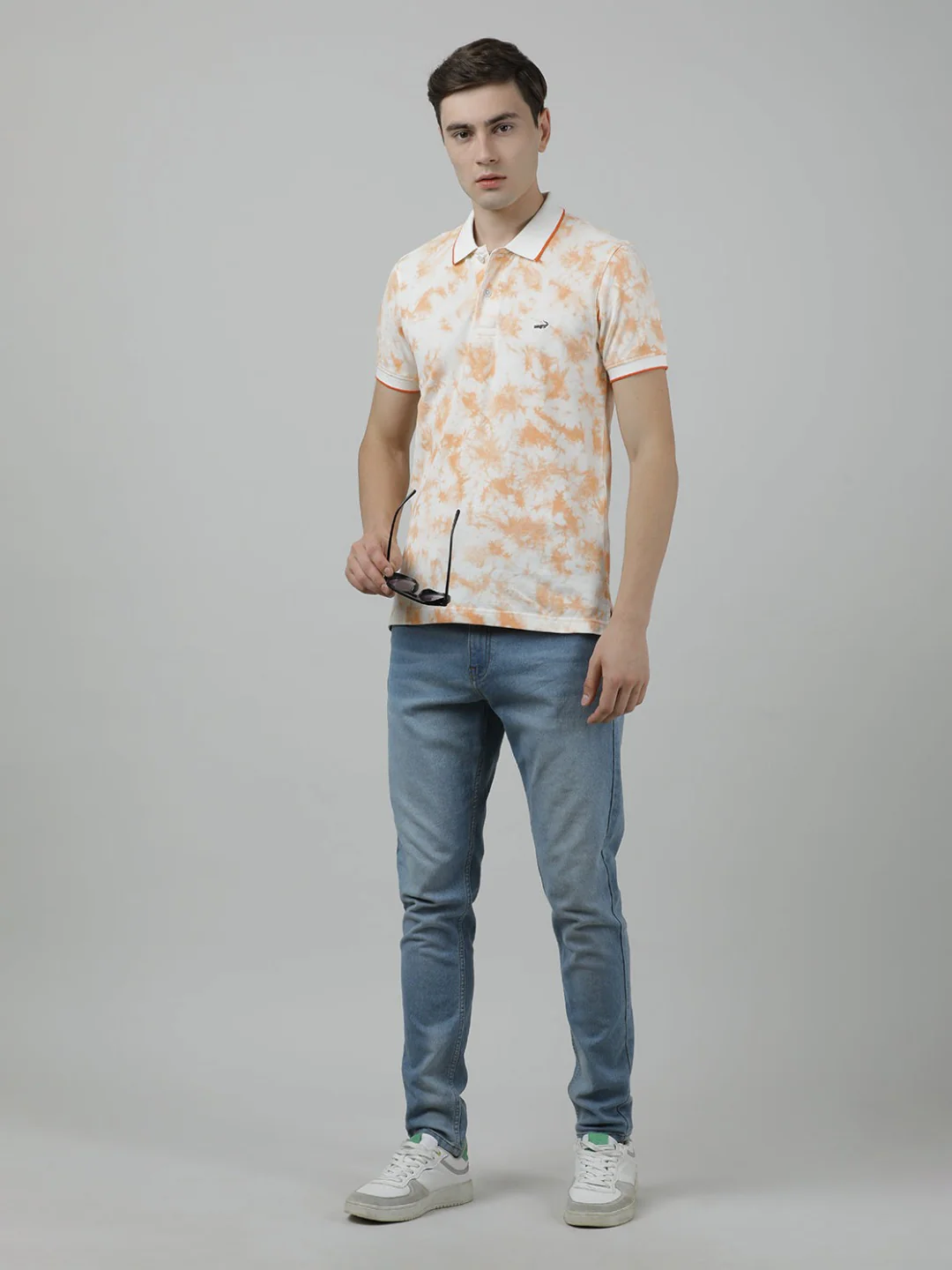 Orange Tie and Dye Polo T-Shirt