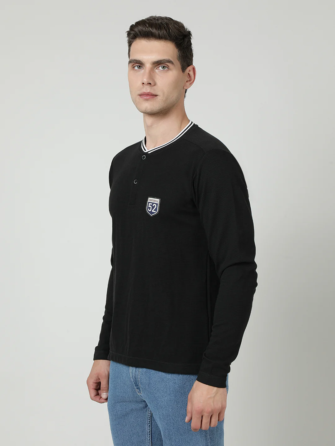 Black Solid Full Sleeve T-Shirt