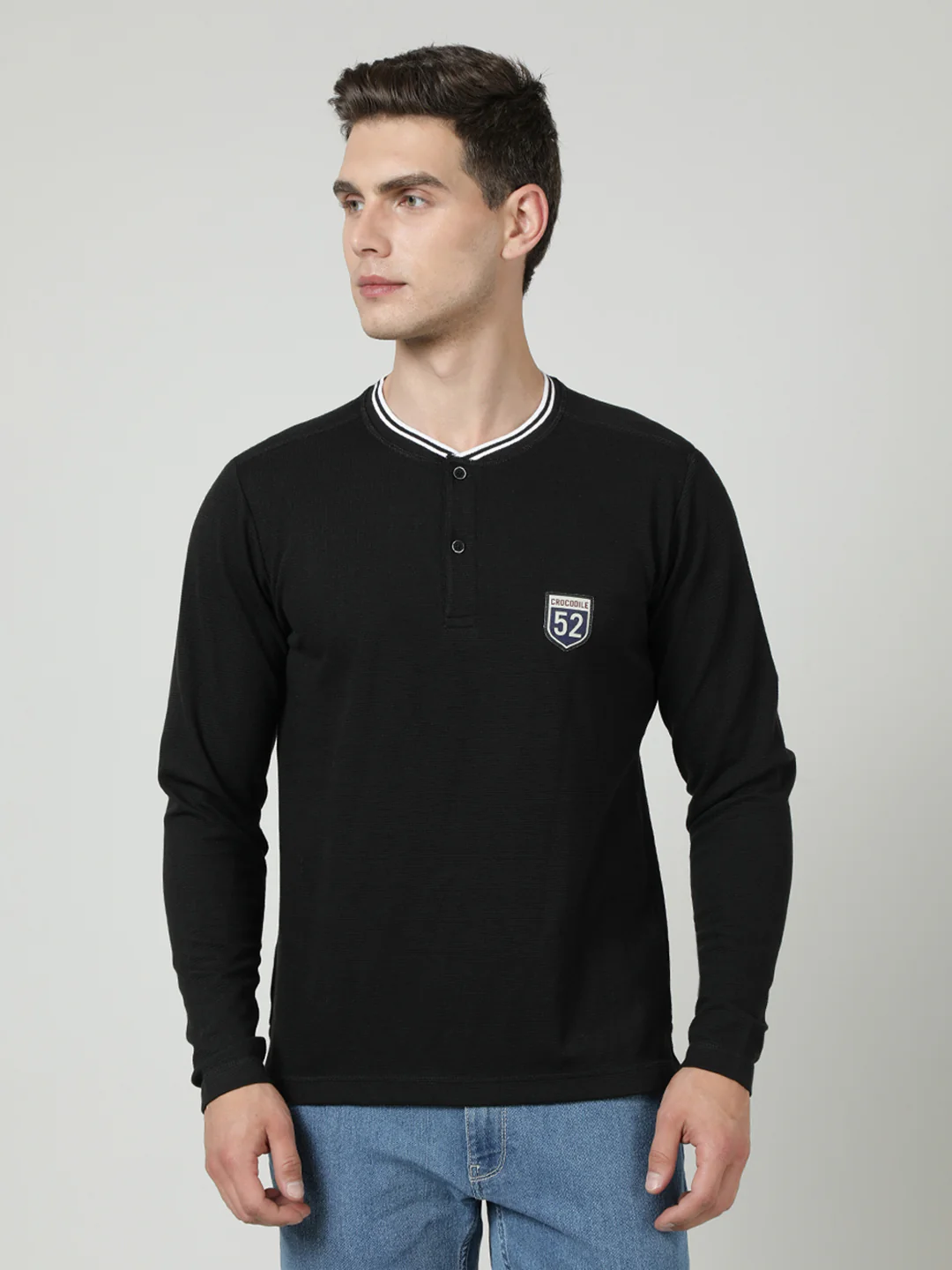 Black Solid Full Sleeve T-Shirt