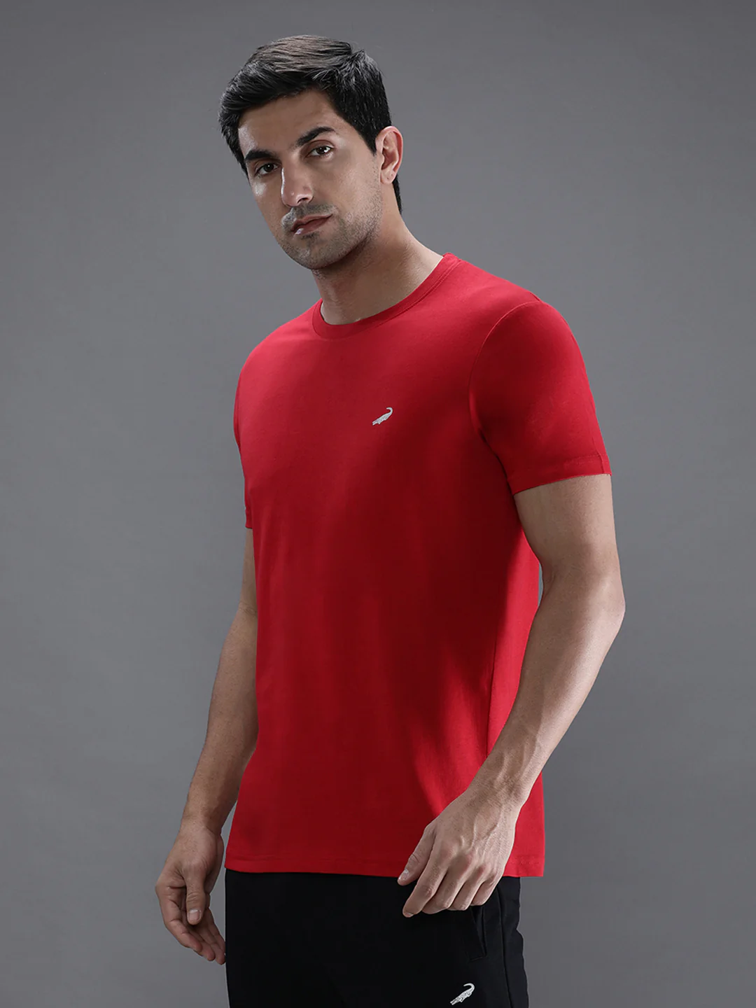 Chilli Red Solid Casual T-Shirt