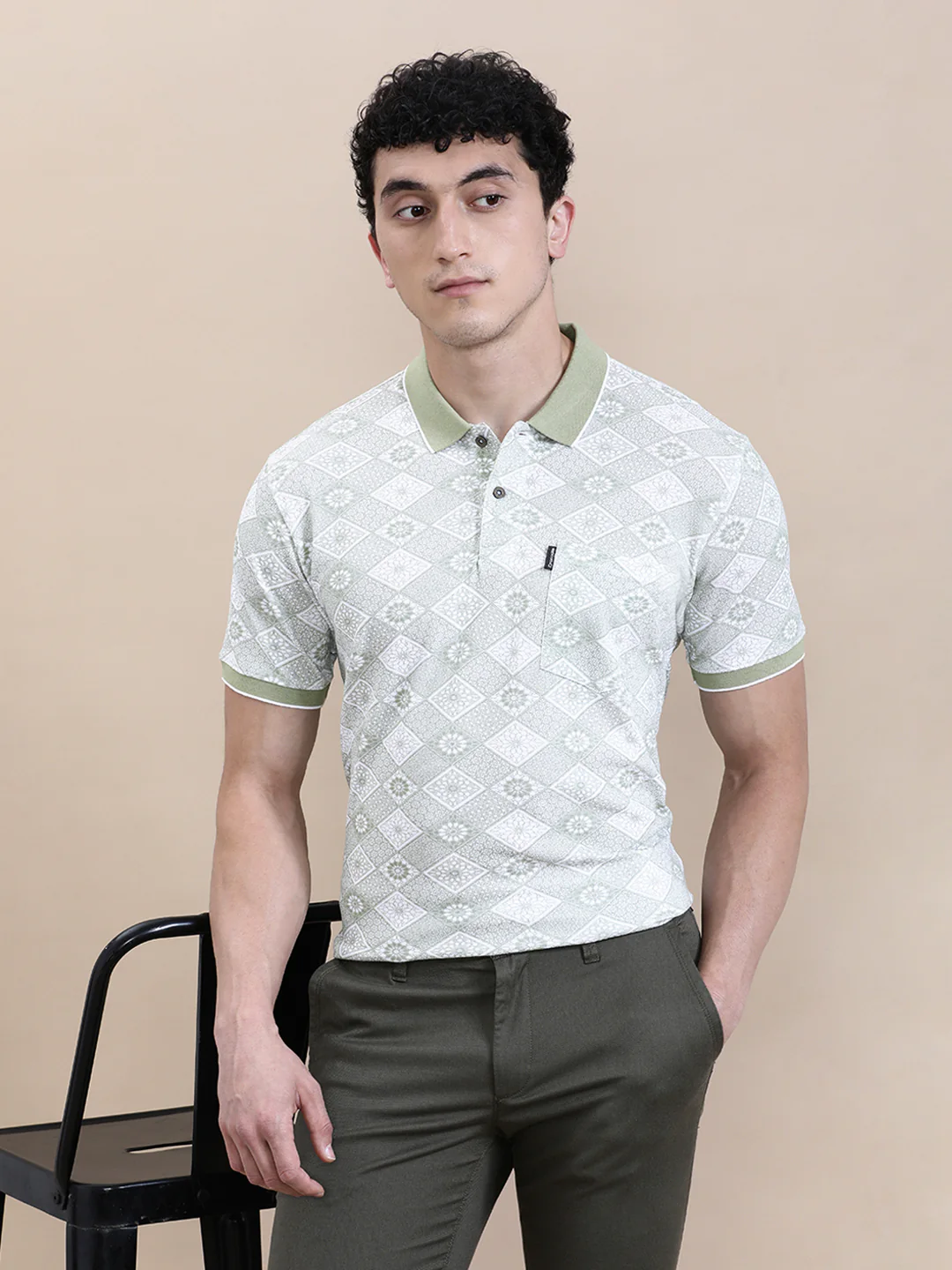 Slim Fit White AOP T-Shirt