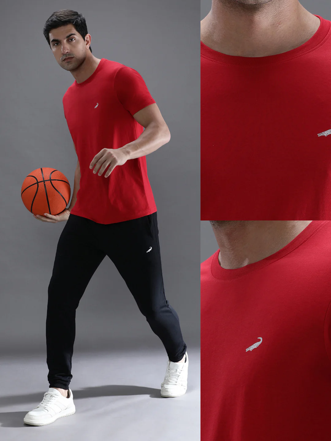 Chilli Red Solid Casual T-Shirt