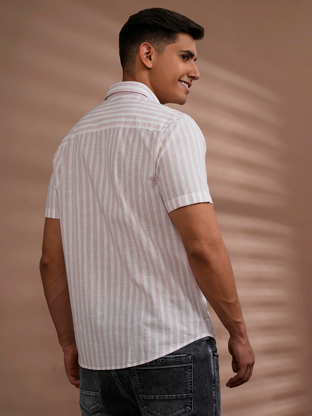 100% Cotton Bold Stripe Shirt Light Pink