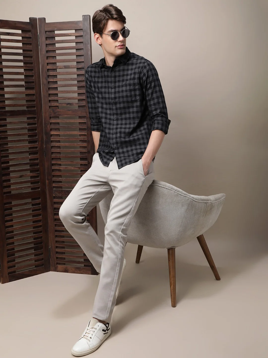 Black Checked Full Sleeve Shirt