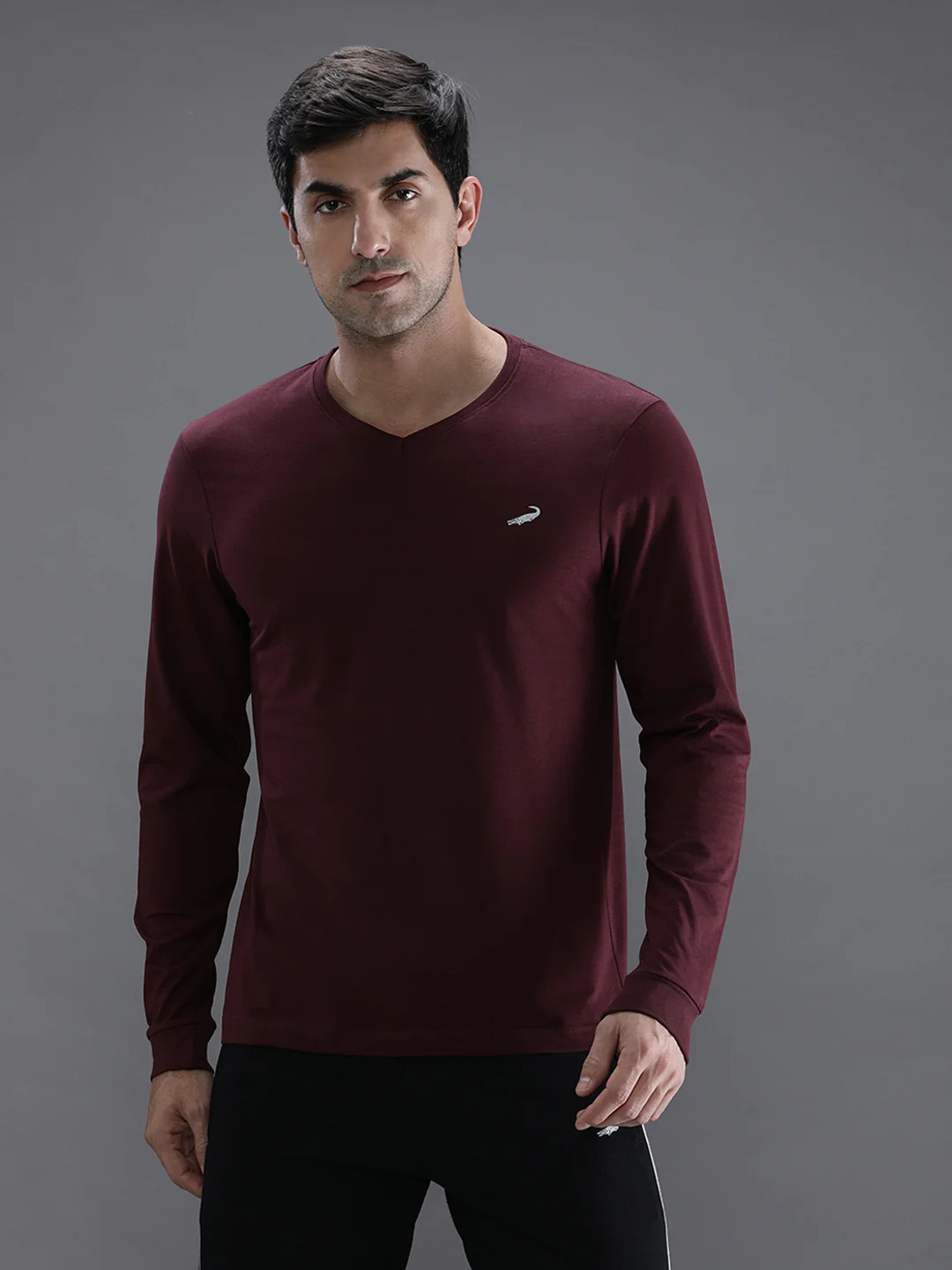 Wine Red Solid T-Shirt
