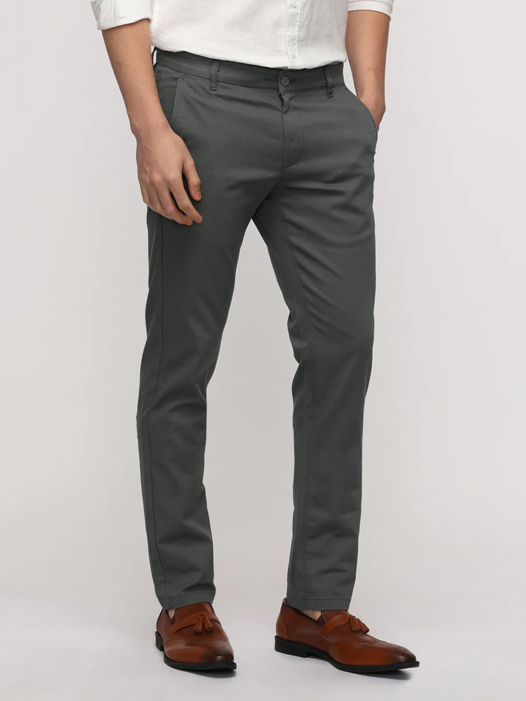 Trim Fit Classic Dark Grey Trouser for Elegant Wear