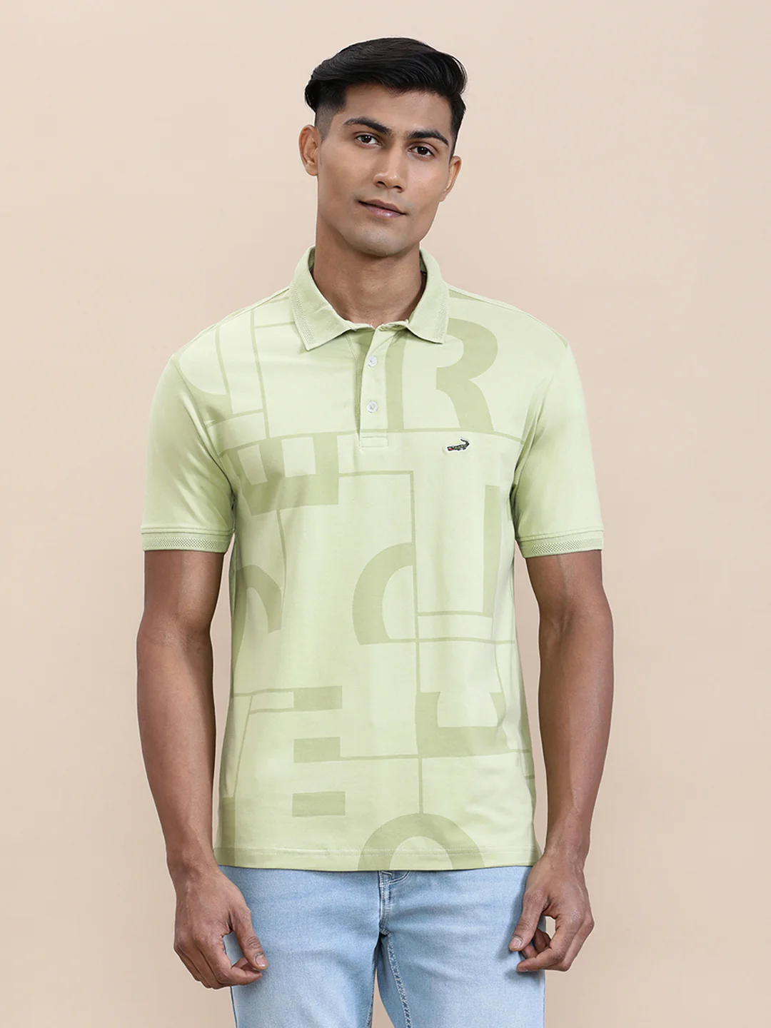 Slim Fit Green Solid Polo T-Shirt