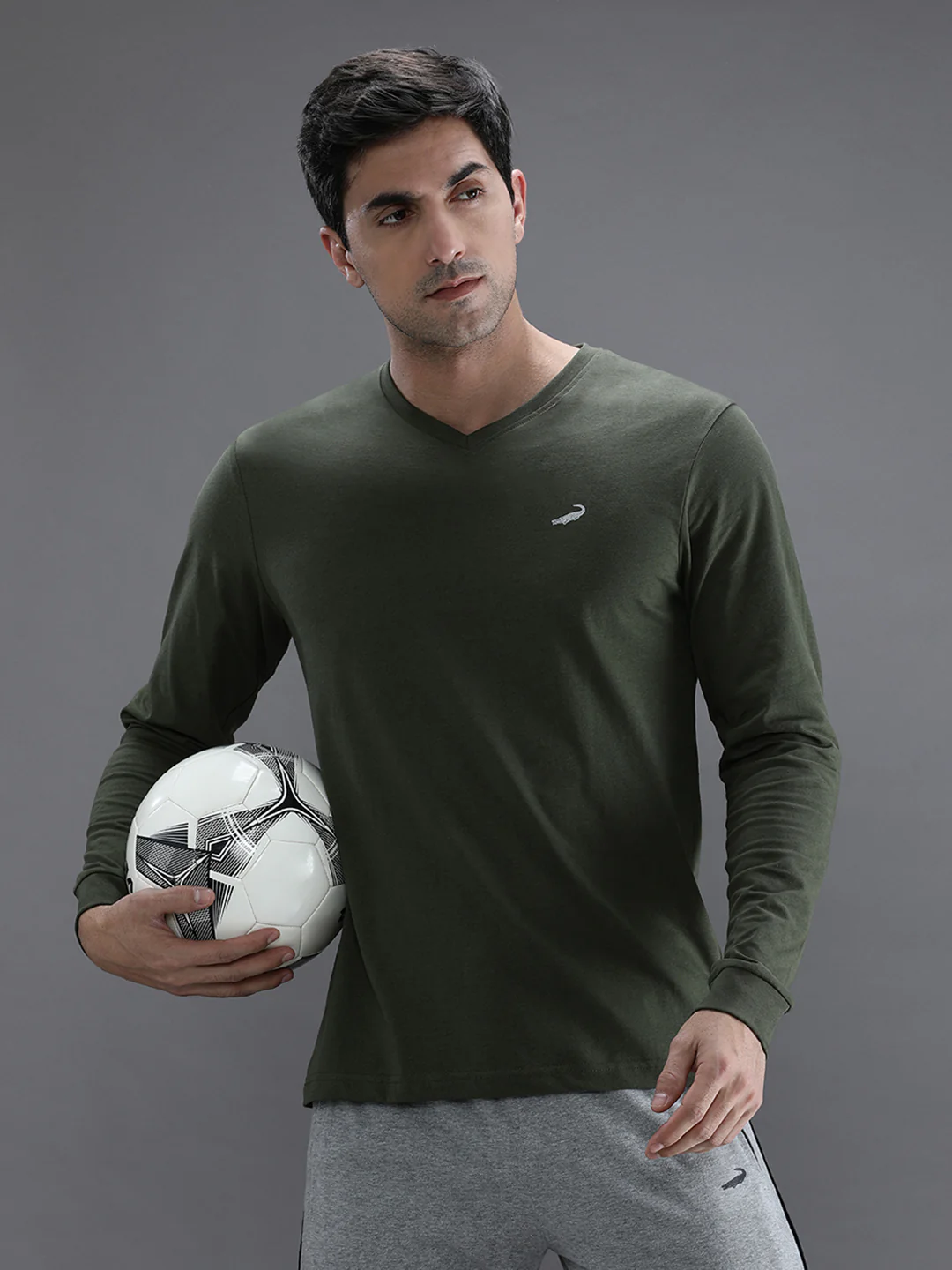 Olive Green Solid T-Shirt