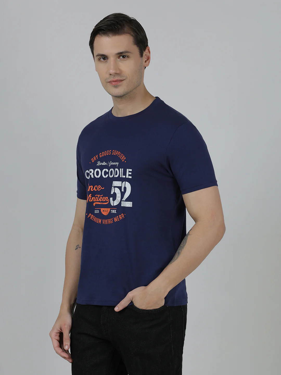 Typography Printed Slim Fit Cotton Pack Of 2 T-shirts
