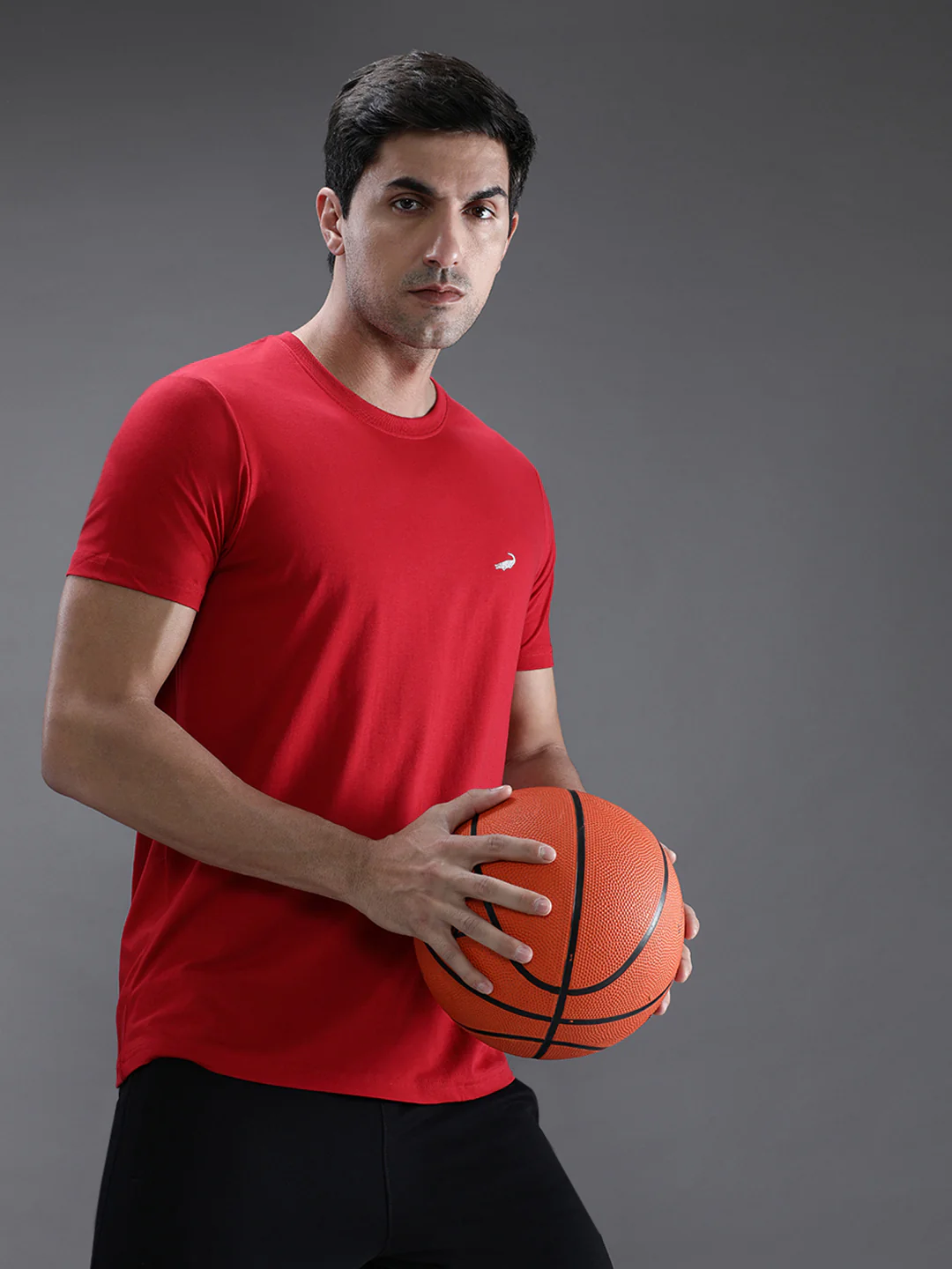 Chilli Red Solid Casual T-Shirt