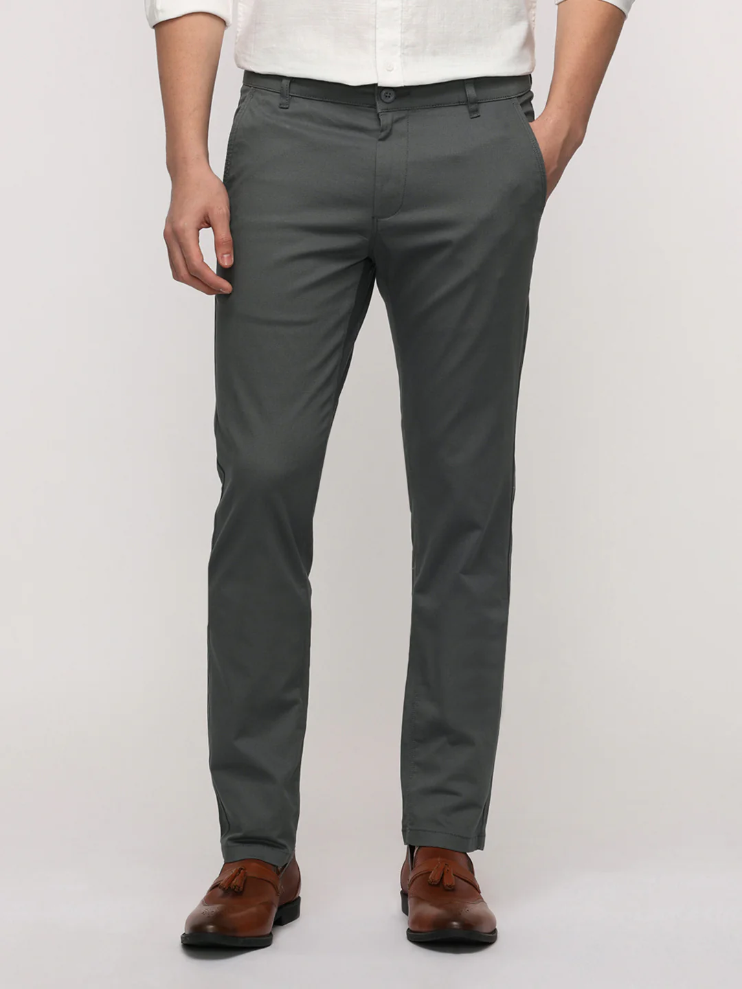 Trim Fit Classic Dark Grey Trouser for Elegant Wear