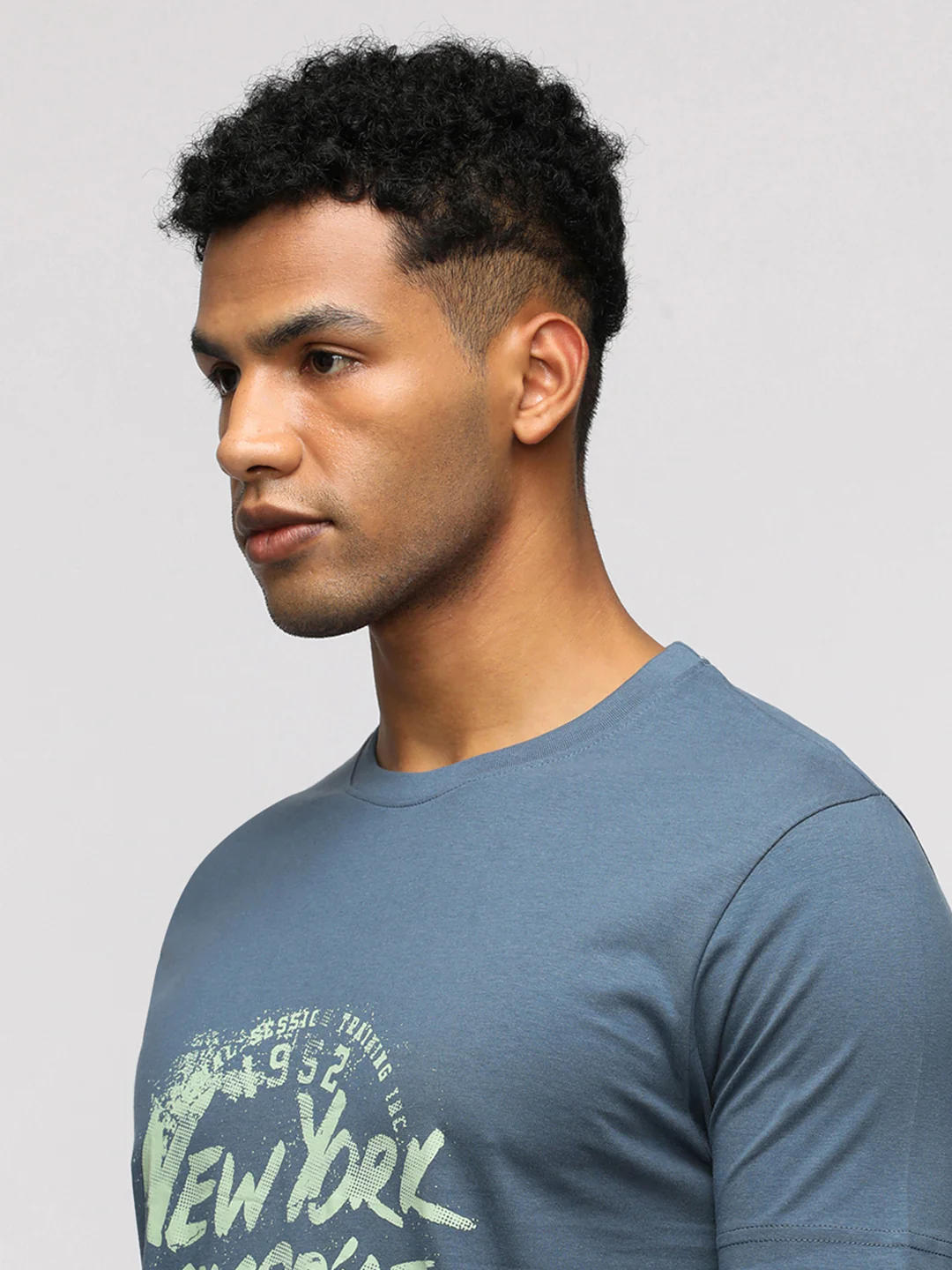 Pack Of 2 Typography Printed Round Neck Cotton Slim Fit T-shirts