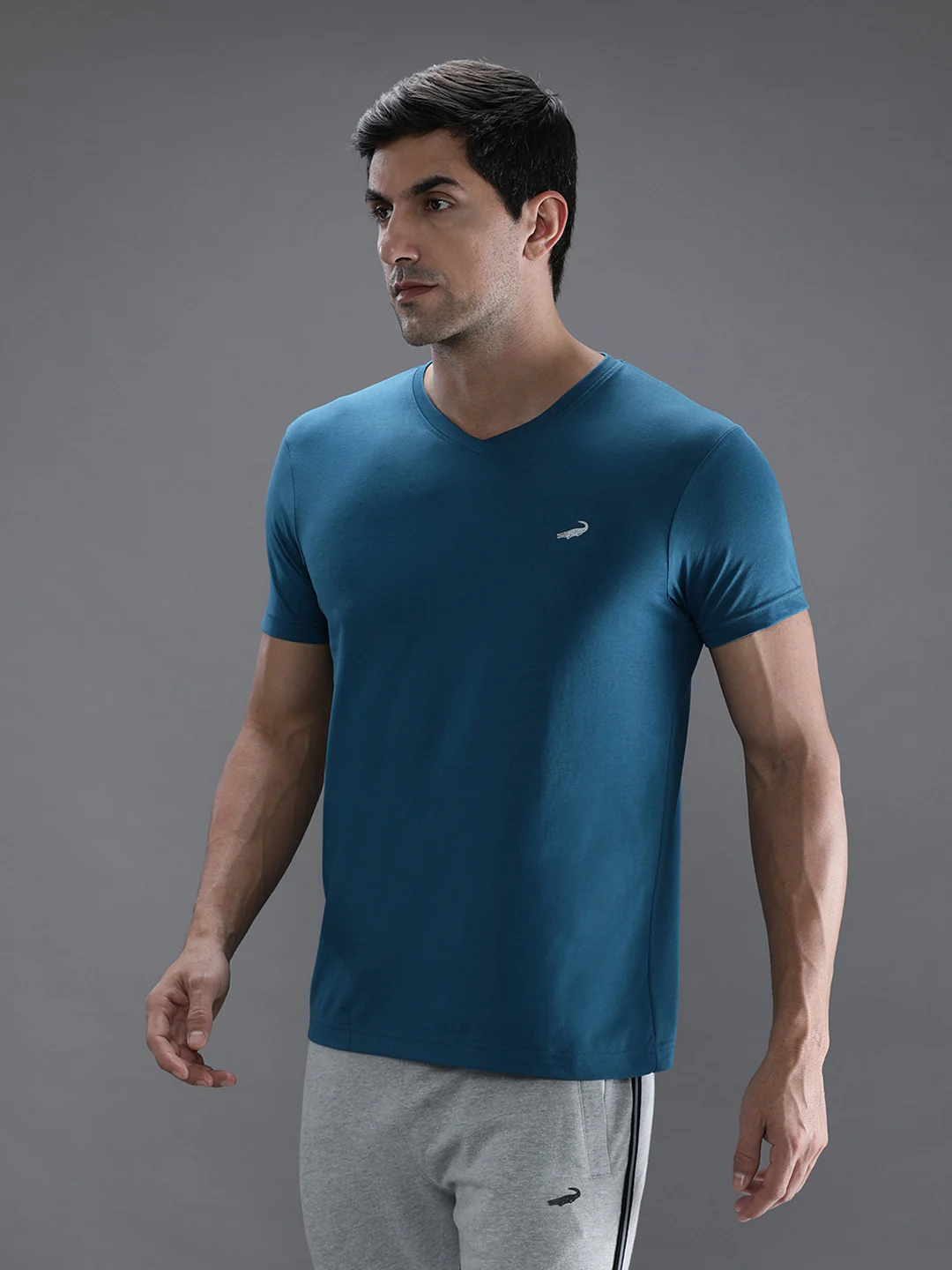 Teal Blue Solid T-Shirt