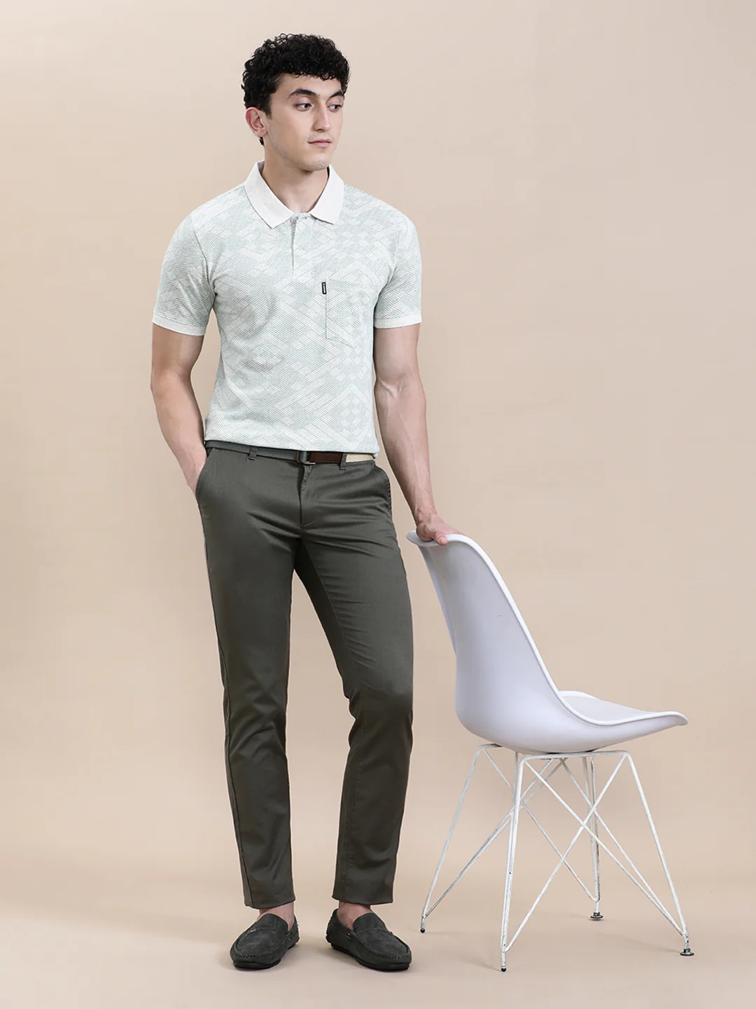 Geometric AOP Slim Fit Polo