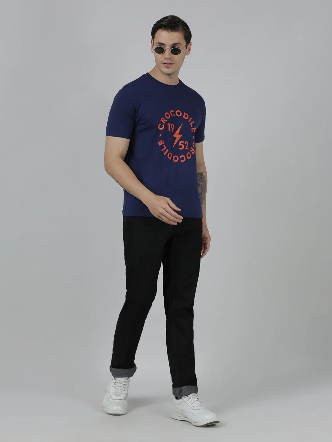 Typography Printed Pack Of 2 Cotton Slim Fit T-shirts