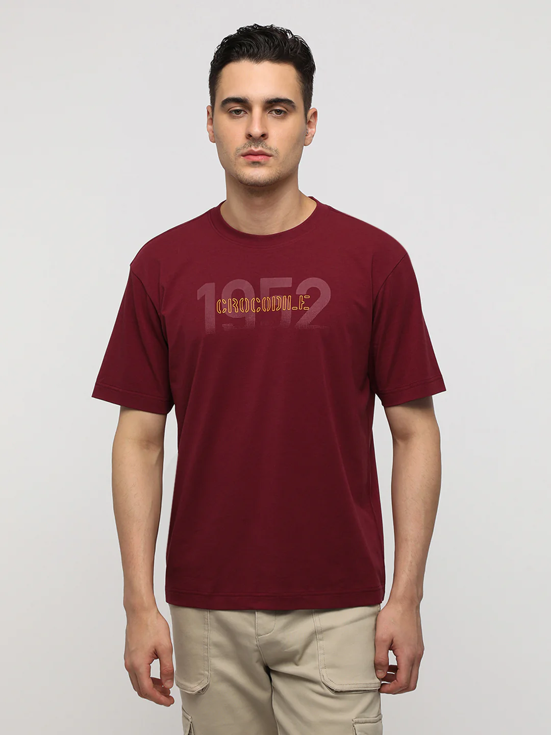 Oversize Chest Graphic T-Shirt in Red